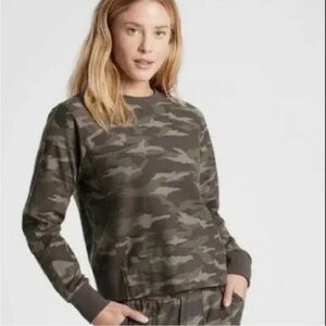 NWT Athleta Farallon Printed Sweatshirt Organic Cotton Size Medium